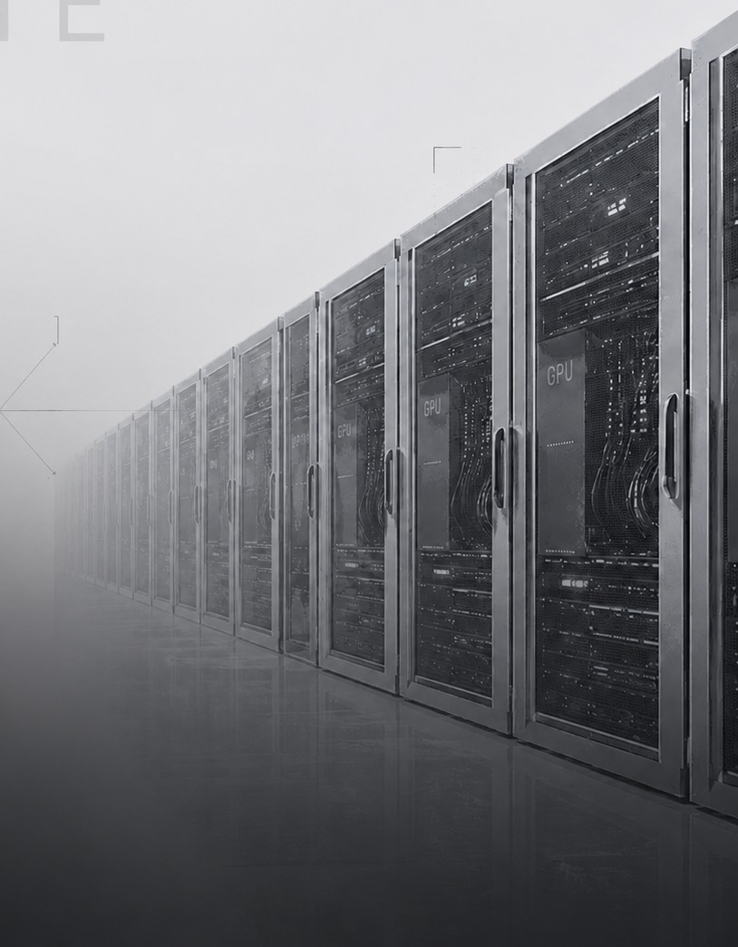 Data hall with GPU racks