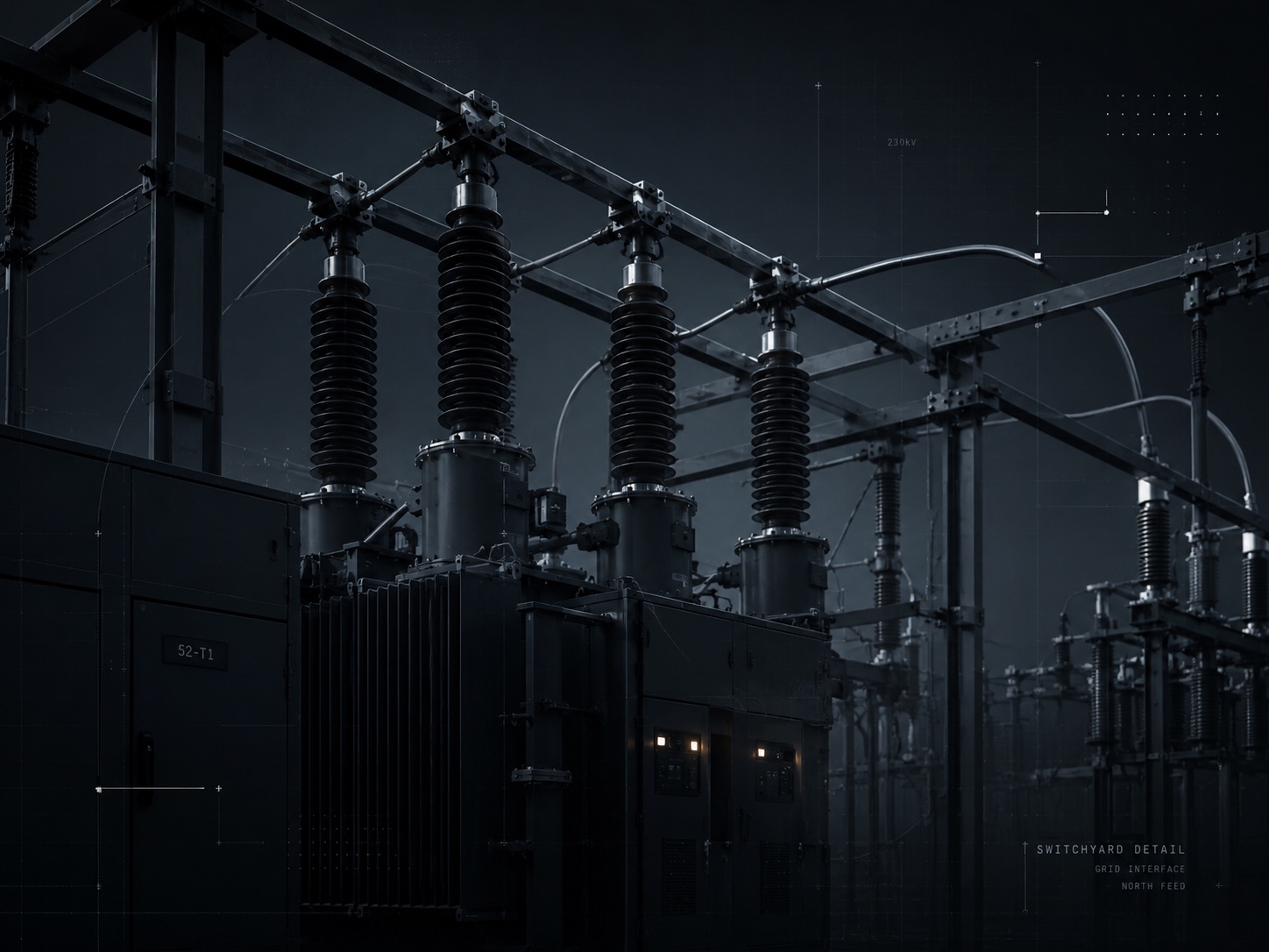 High-voltage switchyard detail