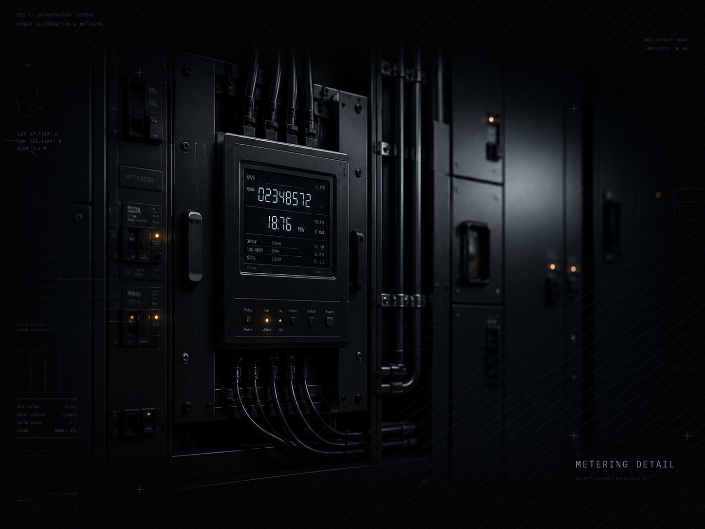 Power distribution and metering detail